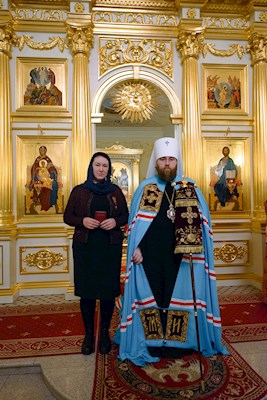 Митрополит Игнатий совершил ночную Божественную литургию в храме апостола и евангелиста Иоанна Богослова при СПДС
