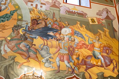 Архиереи Саратовской митрополии совершили Великое освящение храма великомученика Георгия Победоносца г. Покровска (Энгельса) и Божественную литургию в новоосвященном храме