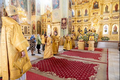 Епископ Феодор совершил Литургию в Покровском соборе г. Саратова