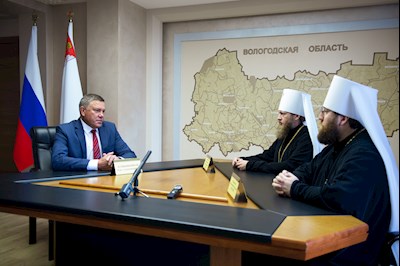 Митрополит Саратовский и Вольский Игнатий представил Губернатору Вологодской области назначенного на Вологодскую кафедру митрополита Савву