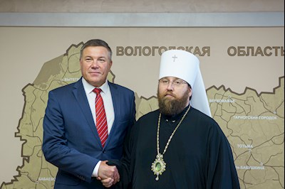 Митрополит Саратовский и Вольский Игнатий представил Губернатору Вологодской области назначенного на Вологодскую кафедру митрополита Савву