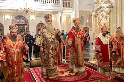 Всенощное бдение в кафедральном соборе святого праведного Феодора Ушакова г. Саранска