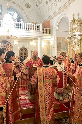 Всенощное бдение в кафедральном соборе святого праведного Феодора Ушакова г. Саранска