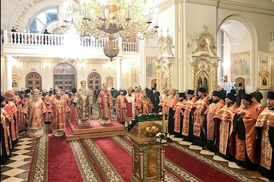 Всенощное бдение в кафедральном соборе святого праведного Феодора Ушакова г. Саранска
