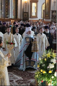 Божественная литургия в Благовещенском кафедральном соборе г. Воронежа
