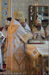 Божественная литургия в Благовещенском кафедральном соборе г. Воронежа
