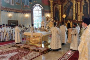 Божественная литургия в Благовещенском кафедральном соборе г. Воронежа
