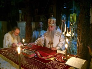 Божественная литургия в Афонском болгарском монастыре Зограф