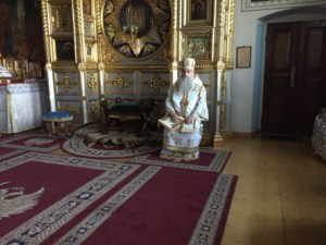 Митрополит Лонгин совершил Литургию в русском на Афоне Пантелеимоновом монастыре
