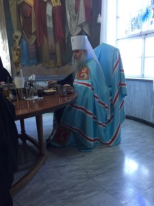 Митрополит Лонгин совершил Литургию в русском на Афоне Пантелеимоновом монастыре