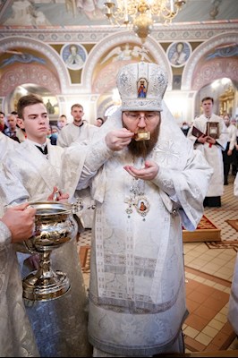 Великая вечерня в соединении с Литургией святителя Василия Великого в Свято-Троицком кафедральном соборе г. Саратова