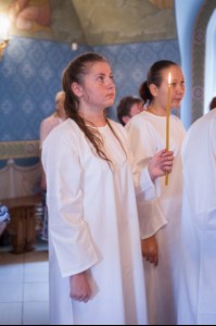 Крещальная литургия в Свято-Троицком соборе Саратова