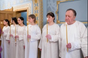 Крещальная Литургия в Свято-Троицком соборе Саратова