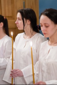 Крещальная Литургия в Свято-Троицком соборе Саратова
