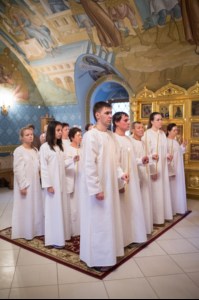 Крещальная литургия в Свято-Троицком кафедральном соборе Саратова