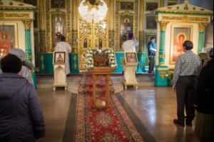 Всенощное бдение в храме в честь Архангела Михаила села Михайловка Саратовского района