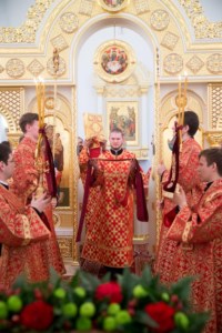 Божественная литургия на Архиерейском подворье — храме во имя святых равноапостольных Мефодия и Кирилла при СГУ