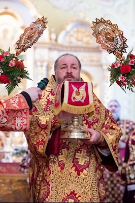 Божественная литургия в Покровском соборе Саратова