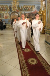 Крещальная Литургия в Свято-Троицком соборе Саратова