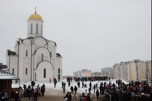 Празднование Масленицы в Георгиевском храме Саратова