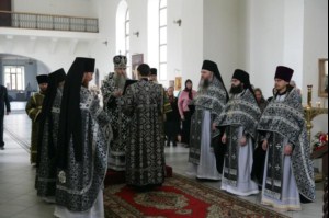 Литургия Преждеосвященных Даров в Свято-Никольском мужском монастыре Саратова