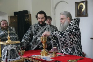 Литургия Преждеосвященных Даров в Свято-Никольском мужском монастыре Саратова