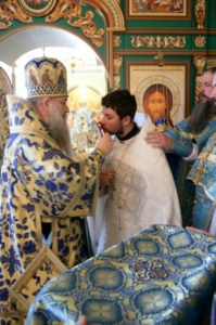 Божественная литургия в храме во имя преподобного Сергия Радонежского п. Сергиевский Саратовского района