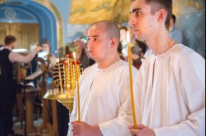 Крещальная Литургия в Свято-Троицком соборе Саратова