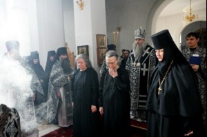 Литургия Преждеосвященных Даров в Свято-Алексиевском женском монастыре Саратова