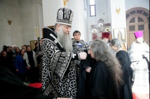 Литургия Преждеосвященных Даров в Свято-Алексиевском женском монастыре Саратова