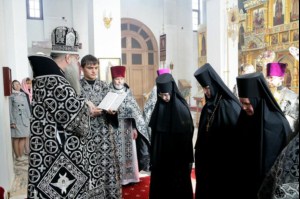 Литургия Преждеосвященных Даров в Свято-Алексиевском женском монастыре Саратова