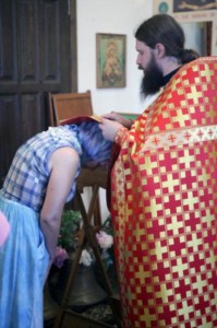 Божественная литургия в храме в честь Владимирской иконы Божией Матери с. Багаевка Саратовского района