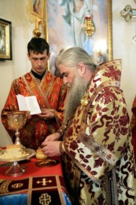 Божественная литургия в храме в честь Владимирской иконы Божией Матери с. Багаевка Саратовского района