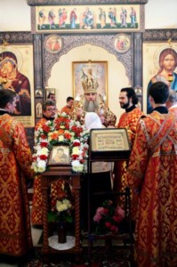 Божественная литургия в храме в честь Владимирской иконы Божией Матери с. Багаевка Саратовского района