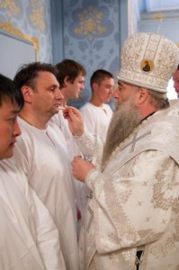 Крещальная Литургия в Свято-Троицком соборе Саратова