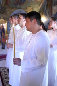 Крещальная Литургия в Свято-Троицком соборе Саратова