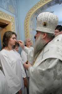 Крещальная Литургия в Свято-Троицком соборе г. Саратова