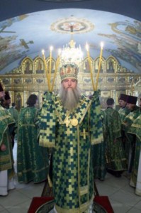 Божественная литургия в Свято-Троицком соборе Саратова и панихида об упокоении Архиепископа Пимена (Хмелевского)