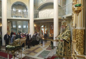 Божественная литургия в храме в честь Всех Святых, в земле Российской Просиявших г.Саратова
