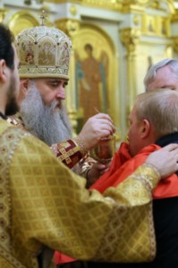 Божественная литургия в храме в честь Покрова Божией Матери г.Покровска (Энгельса)