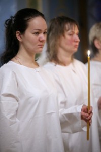 Крещальная литургия в Свято-Троицком соборе Саратова