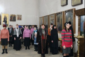Всенощное бдение в храме в честь Благовещения Пресвятой Богородицы Вольска