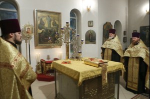 Всенощное бдение в храме в честь Благовещения Пресвятой Богородицы Вольска