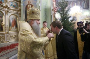 Великая Рождественская вечерня в храме в честь Покрова Божией Матери Саратова