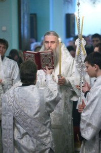 Божественная литургия в Духосошественском кафедральном соборе Саратова