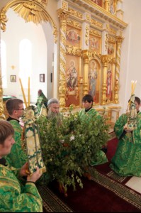 Божественная литургия и Великая вечерня в Свято-Троицком кафедральном соборе г. Вольска