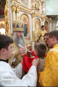 Божественная литургия в храме Всех Святых, в земле Российской просиявших г. Саратова