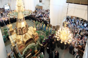 Всенощное бдение в Троицком соборе Дивеевского монастыря