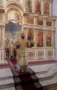 Божественная литургия в Свято-Троицком кафедральном соборе г. Покровска (Энгельса)