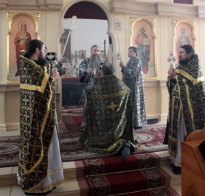 Литургия Преждеосвященных Даров в храме в честь Казанской иконы Божией Матери города Саратова